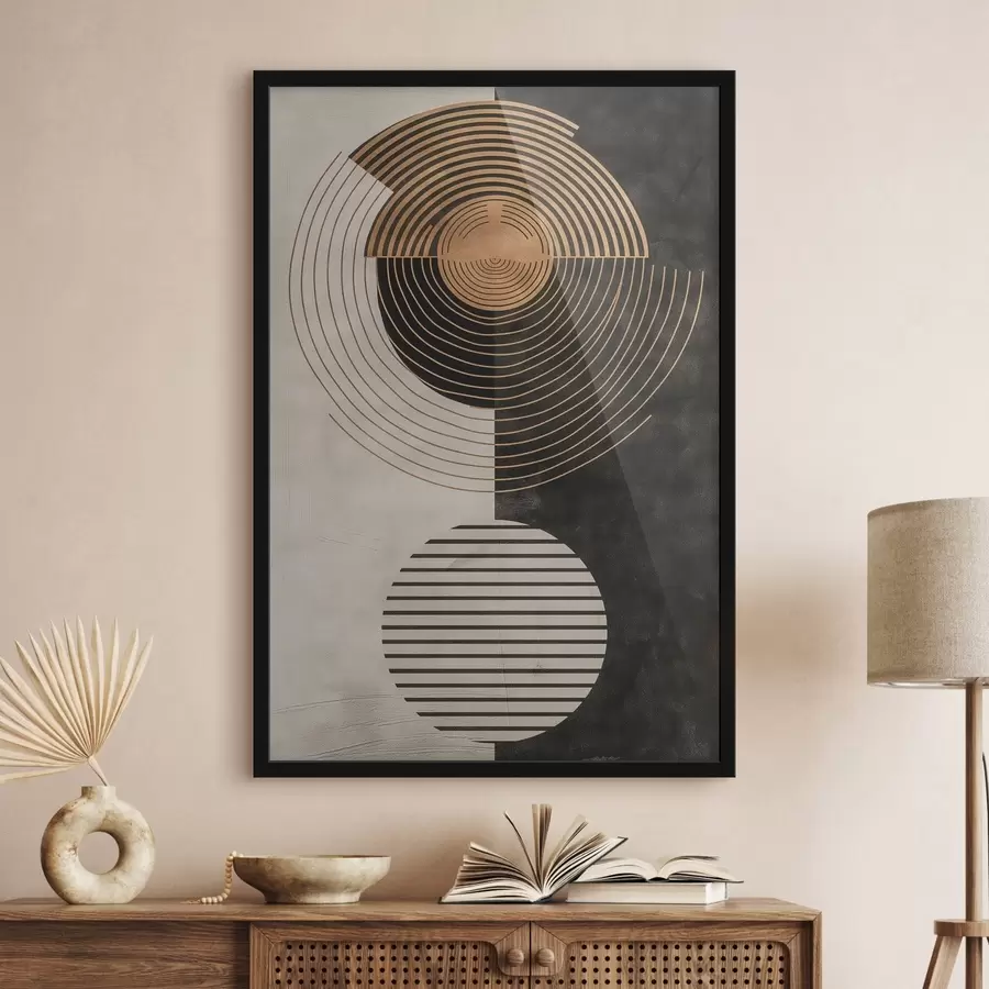 Papier peint Cercles et feuilles f47080