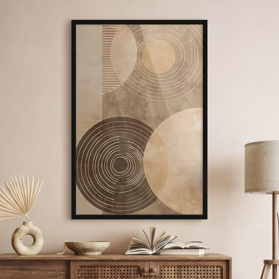 Papier peint Cercles aux couleurs neutres f47082