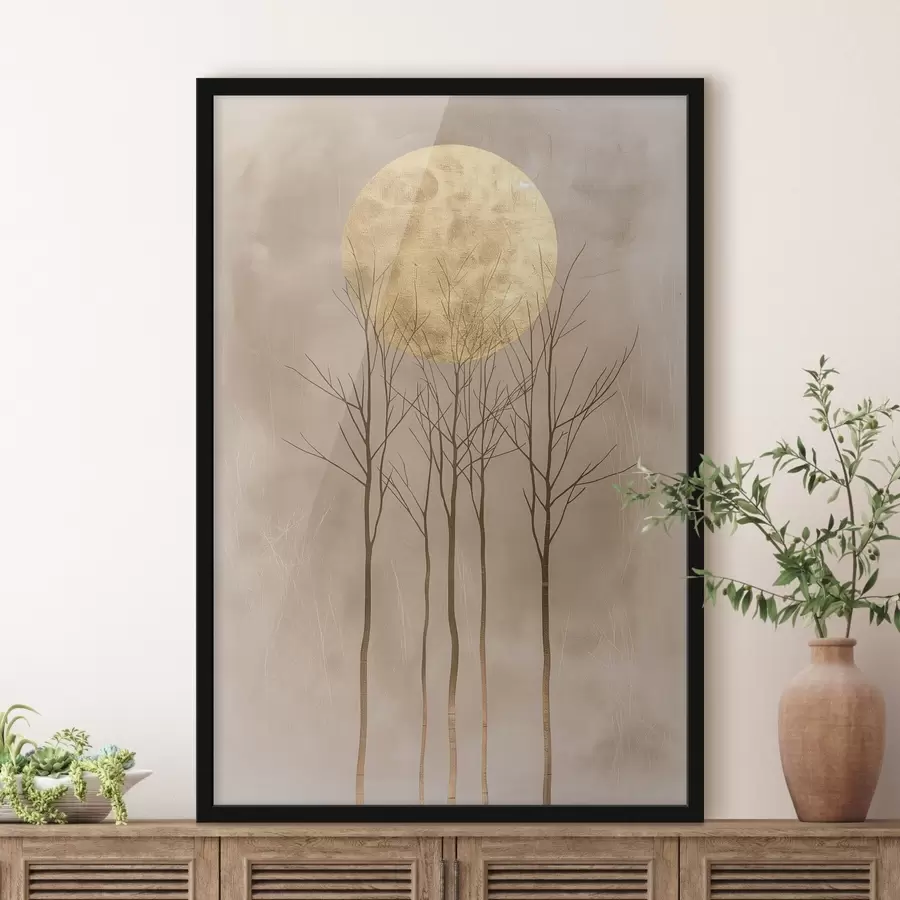 Papier peint Des arbres et un cercle f47083