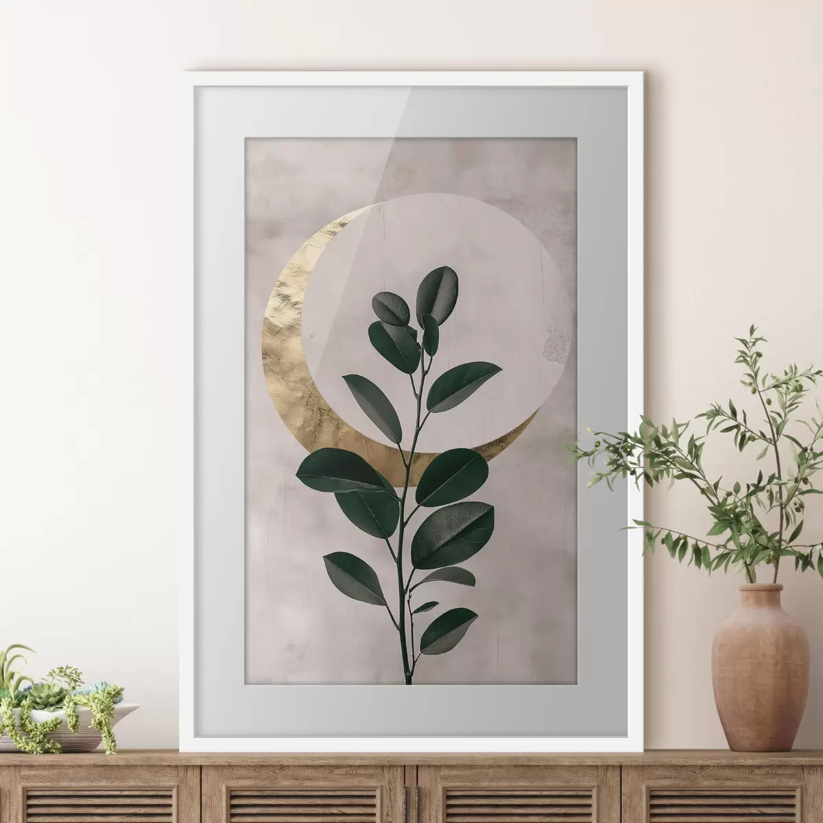 Poster Feuilles et demi-lune f47085
