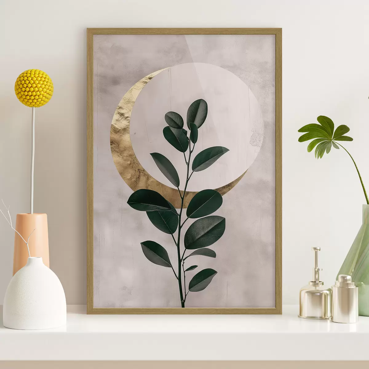 Poster Feuilles et demi-lune f47085