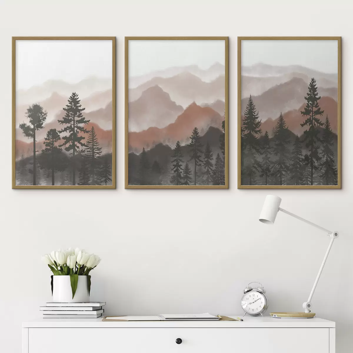 Poster Paysage montagneux aux teintes sereines d00244v2