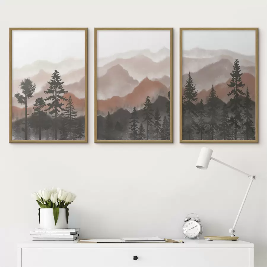 Papier peint Paysage montagneux aux teintes sereines d00244v2