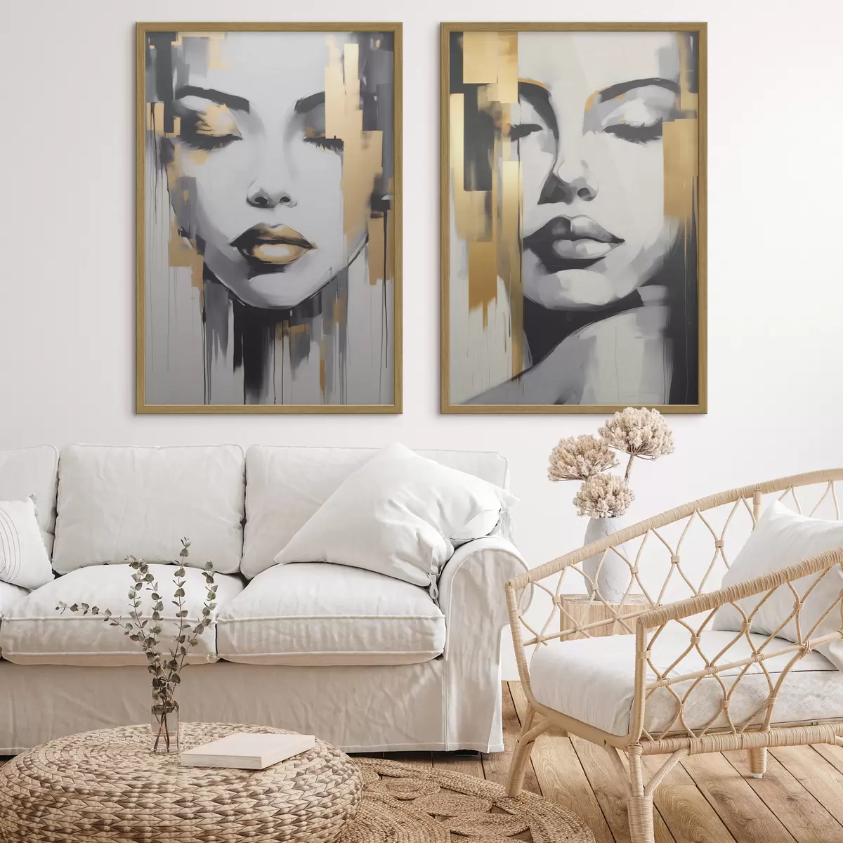 Poster Visages féminins abstraits d00376