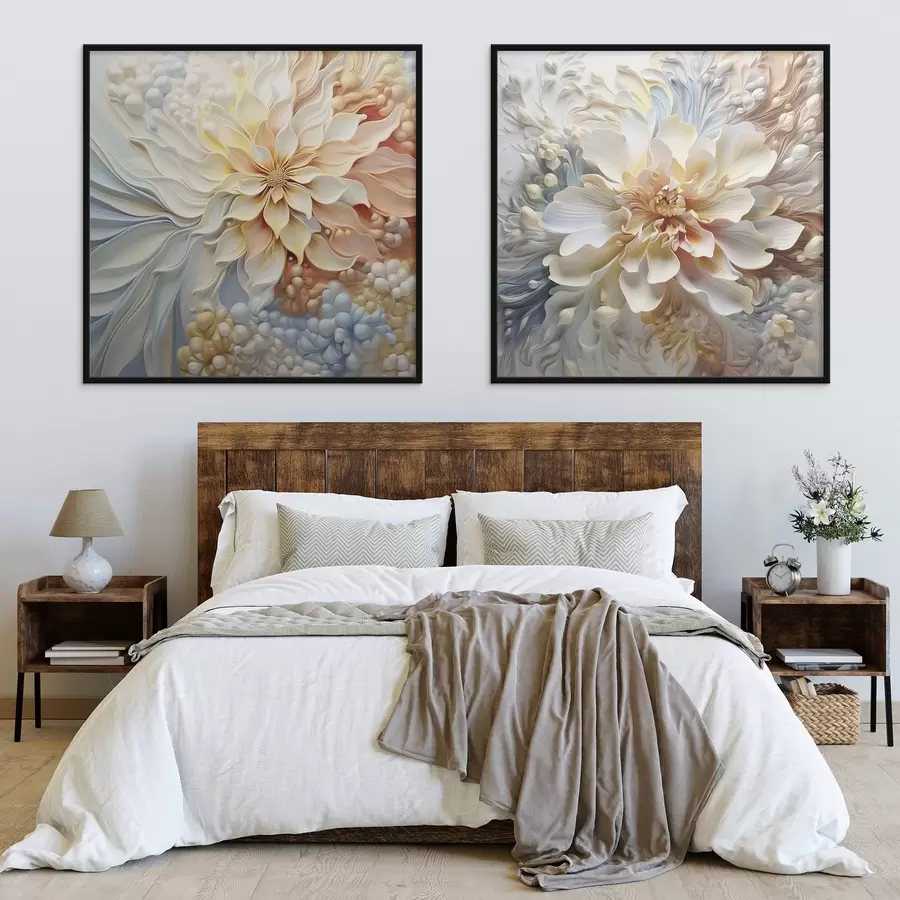 Papier peint Grandes fleurs abstraites inhabituelles d00380