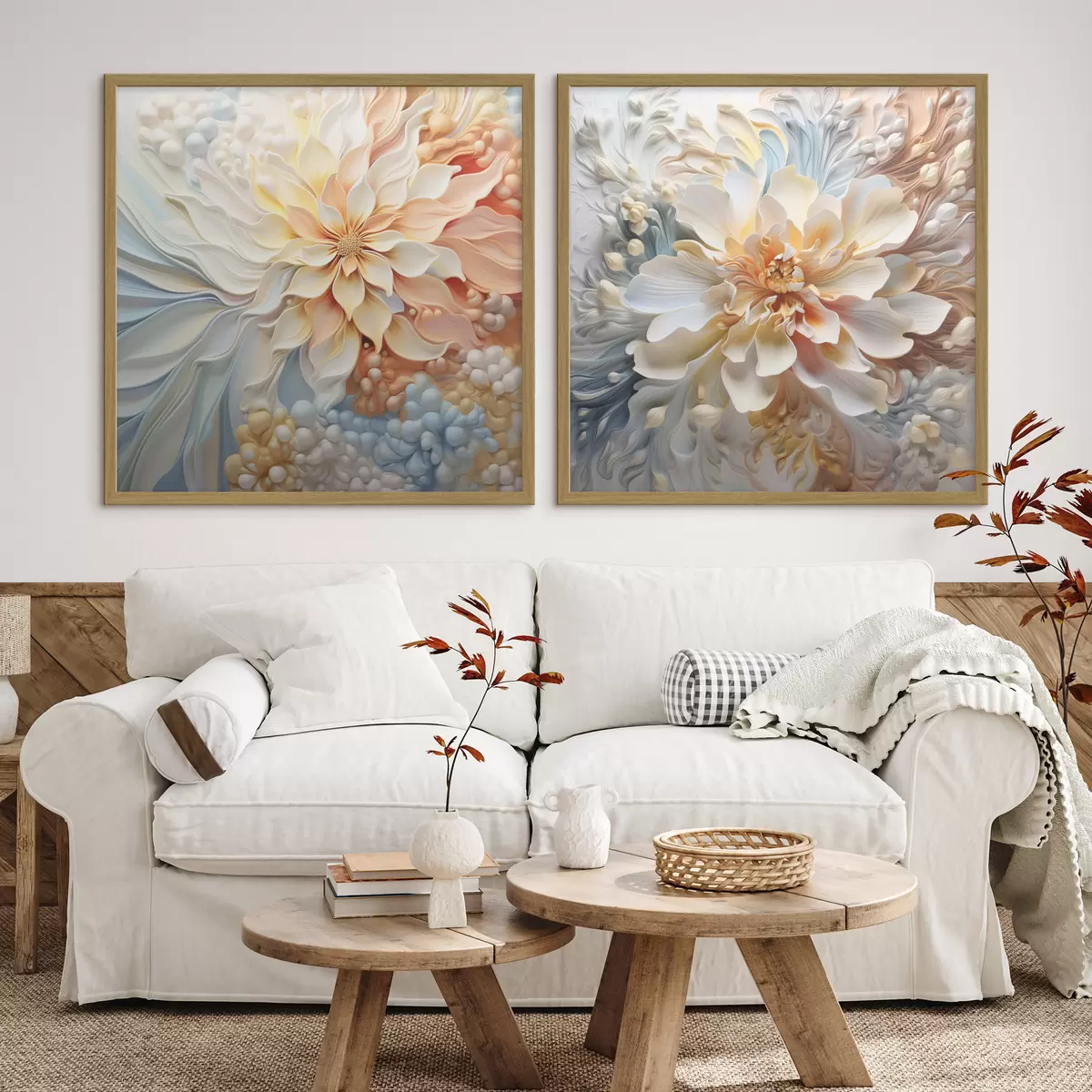 Poster Grandes fleurs abstraites inhabituelles d00380