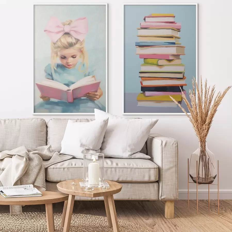 Papier peint Une fille et des livres d00395