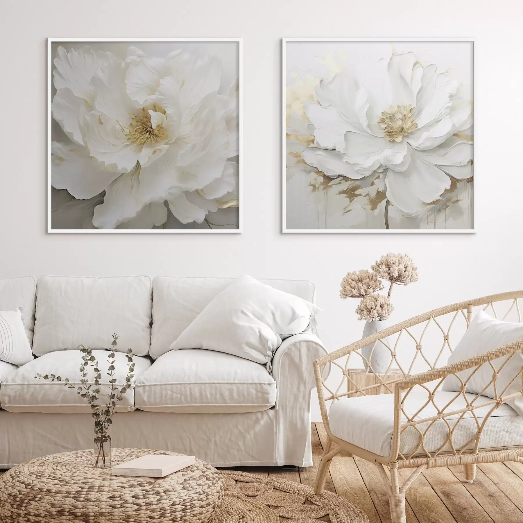 Papier peint Superbes grandes fleurs légères d00424