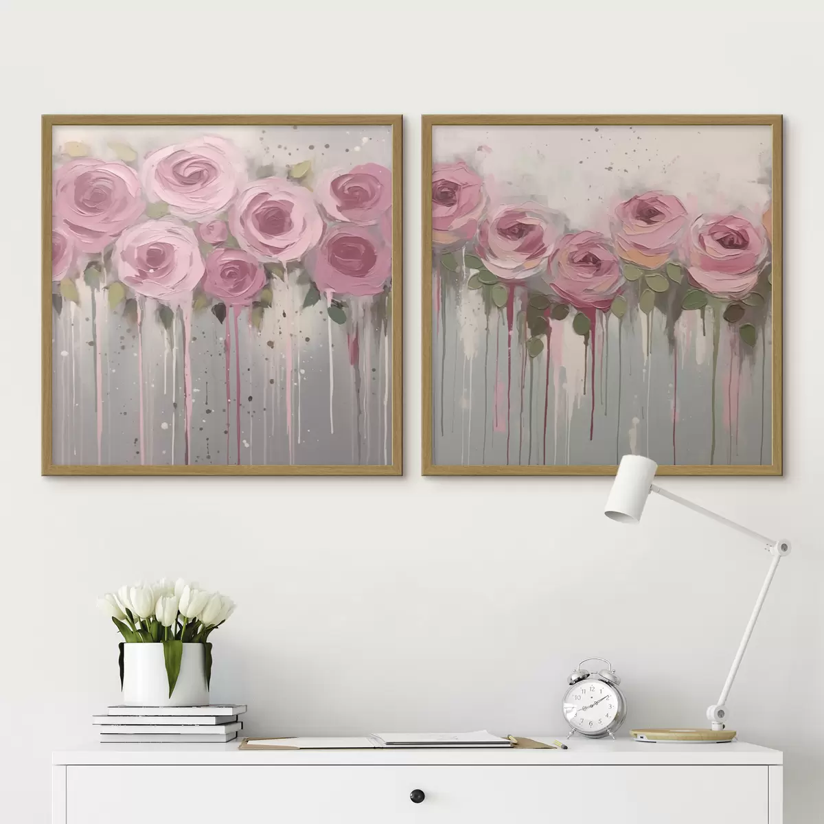 Poster Fleurs élégantes roses d00442