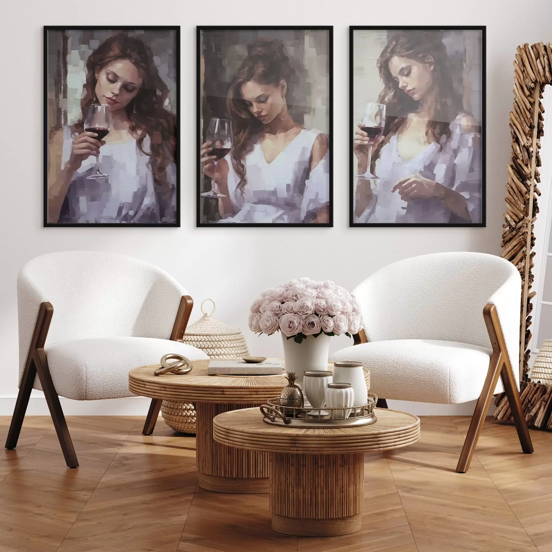 Papier peint Les filles et le vin d00443