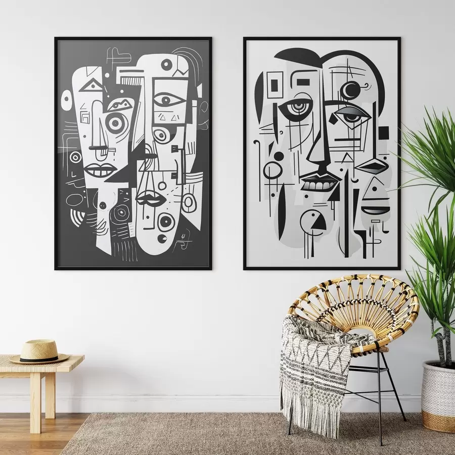 Papier peint Visages abstraits d00456