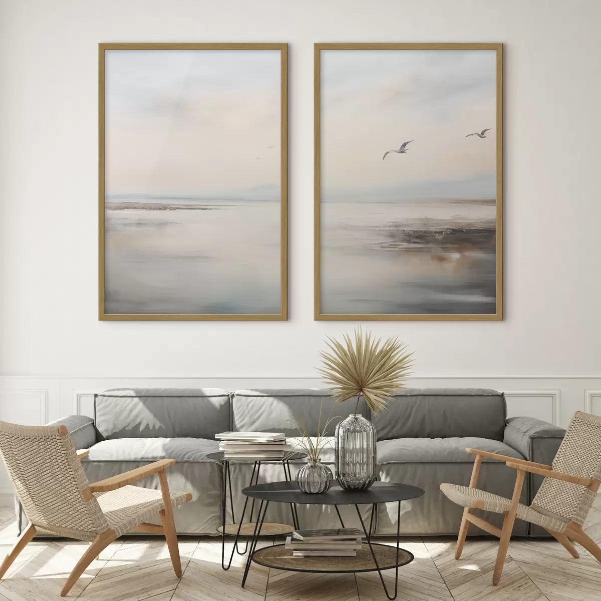 Poster Mouettes sur la plage d00463