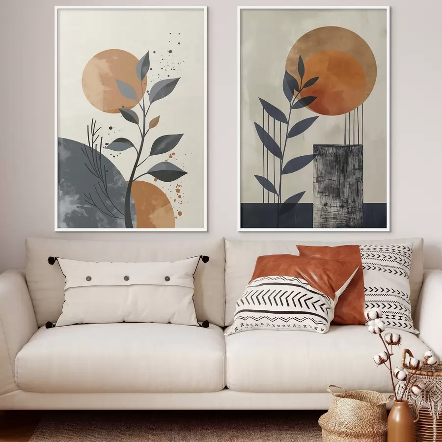 Papier peint Feuilles au coucher du soleil d00469