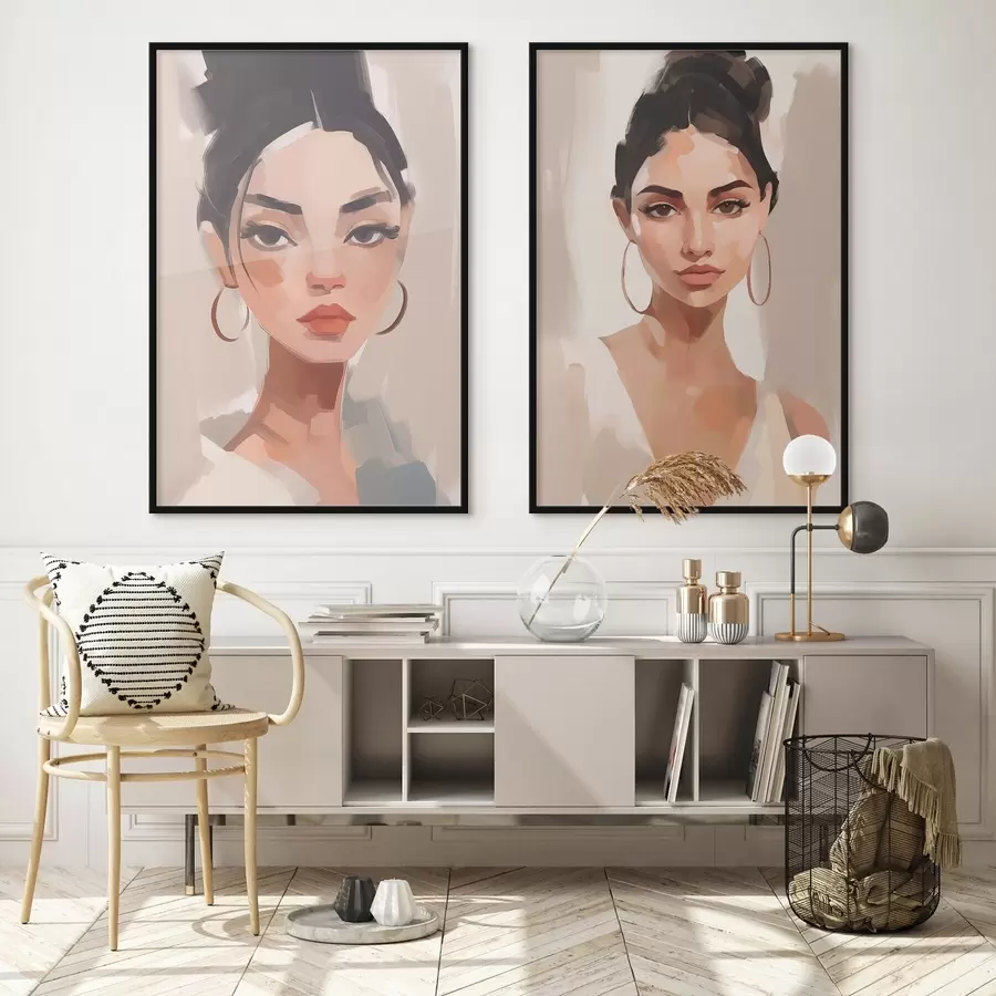 Papier peint Portrait d'une jeune fille imitation de peinture d00484