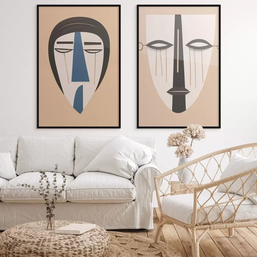 Papier peint Visages abstraits d00500