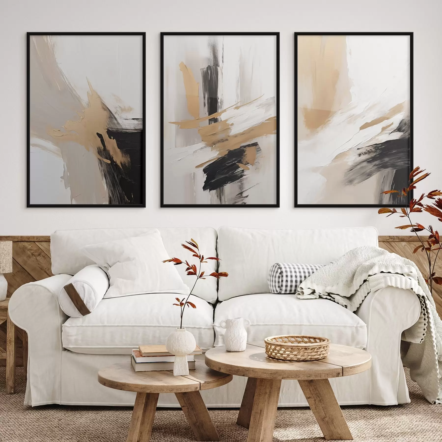 Papier peint Abstraction moderne imitation de coups de pinceau d00505