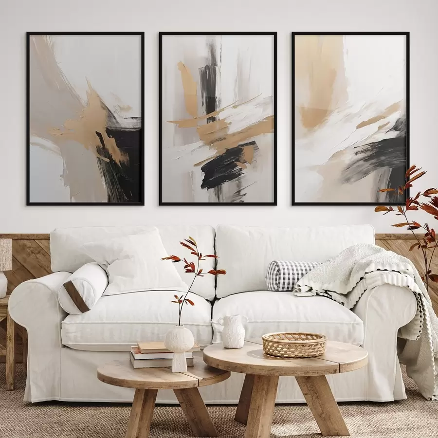 Papier peint Abstraction moderne imitation de coups de pinceau d00505