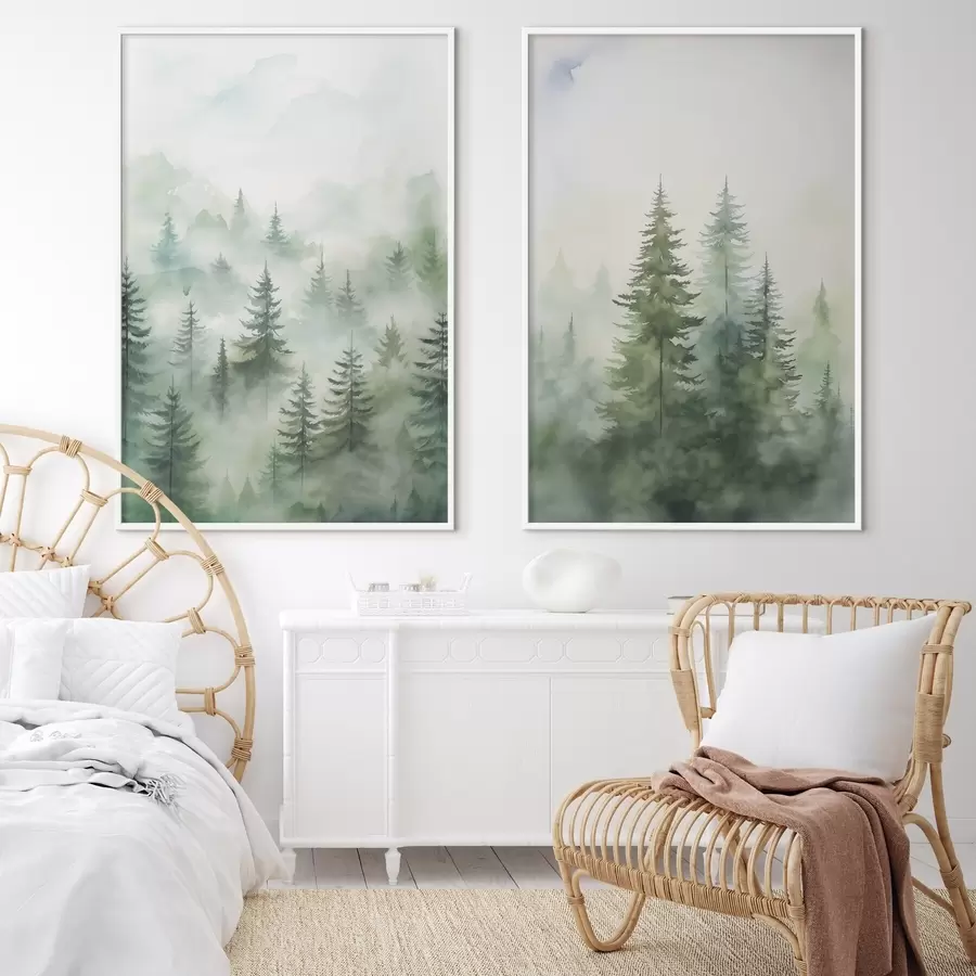 Papier peint Forêt dans le brouillard d00534