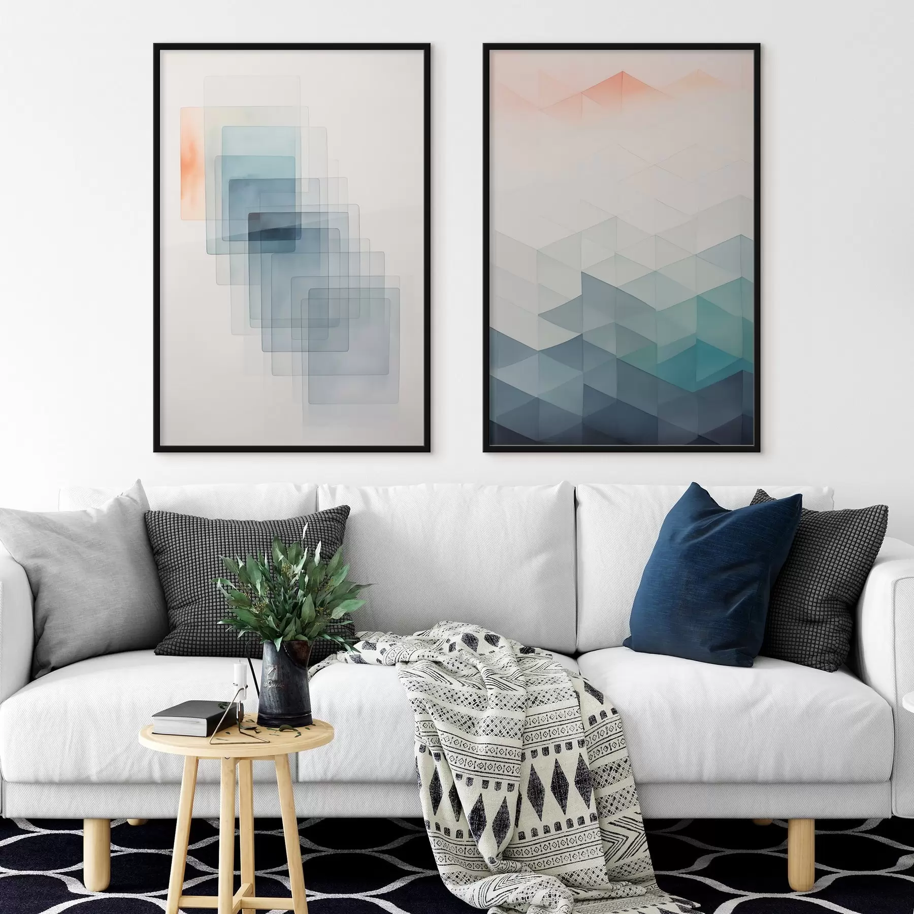 Papier peint Abstraction géométrique moderne d00537