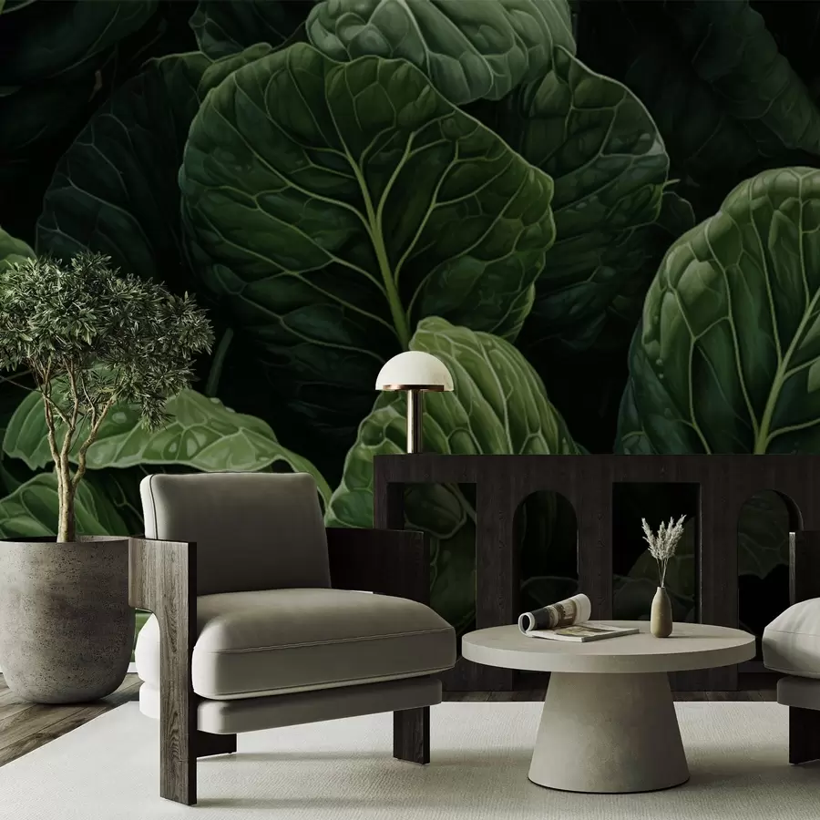 Papier peint Feuilles vertes ludiques w05043