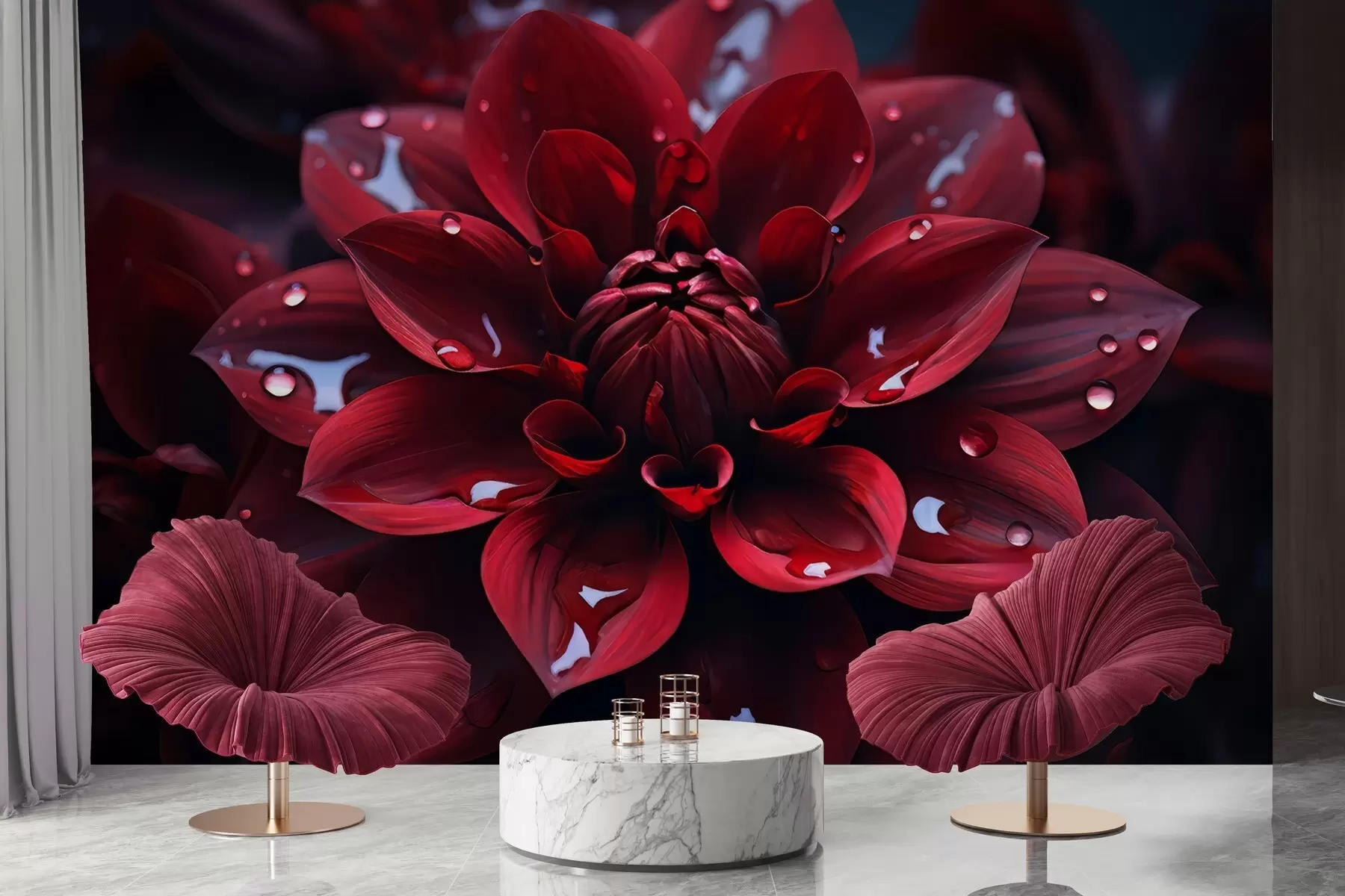 Papier peint Chrysanthème juteux w05057