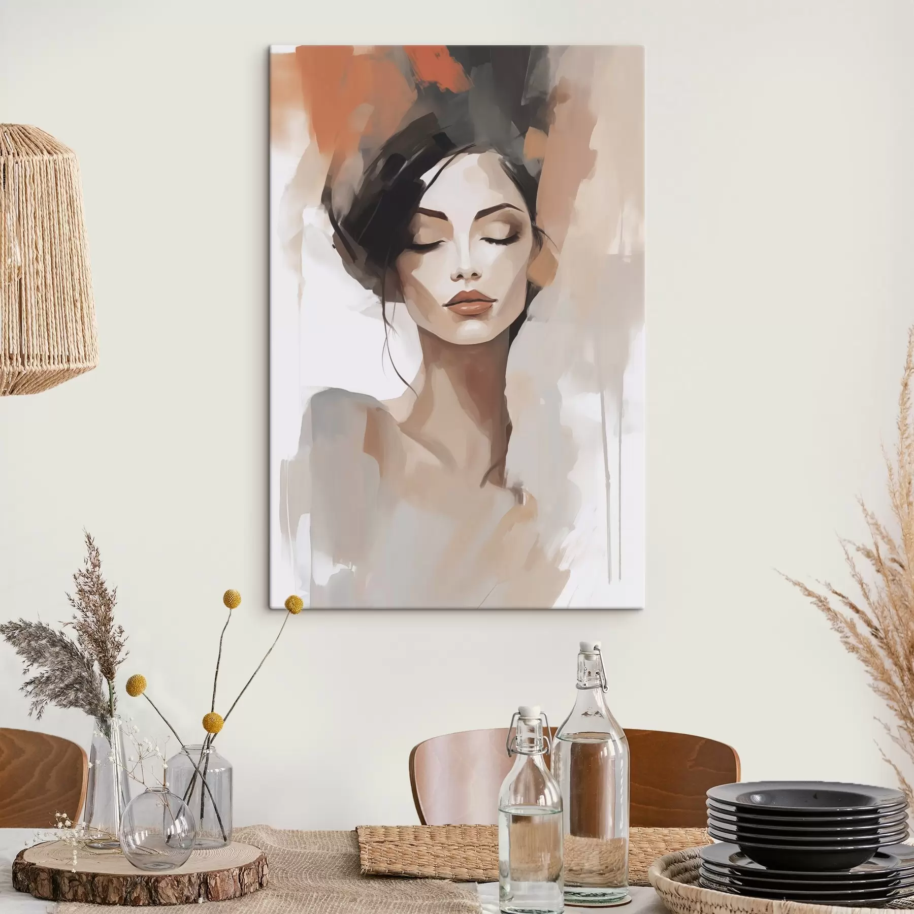 Tableau Portrait abstrait d'une jeune fille s47151