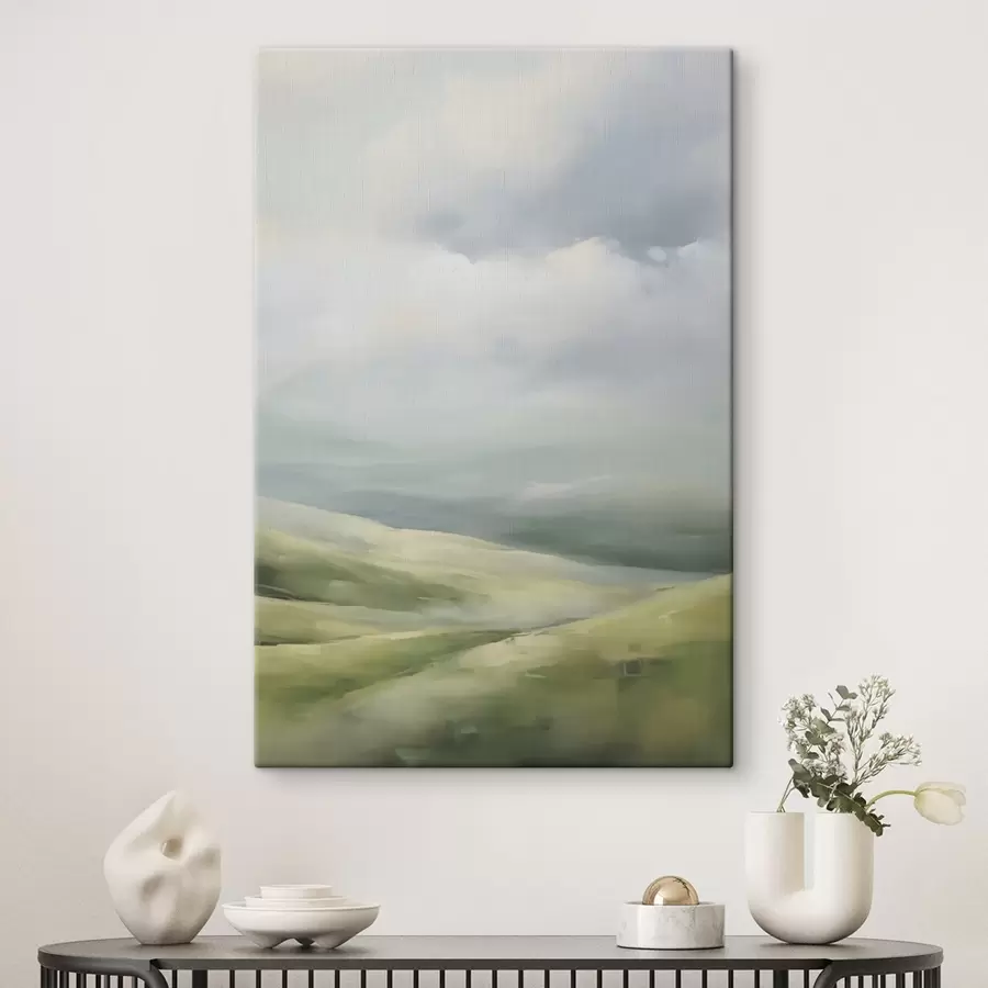 Tableau Champ sur fond de nuages s47243