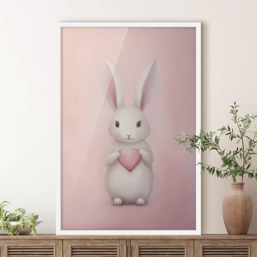 Papier peint Lapin avec un cœur f47146