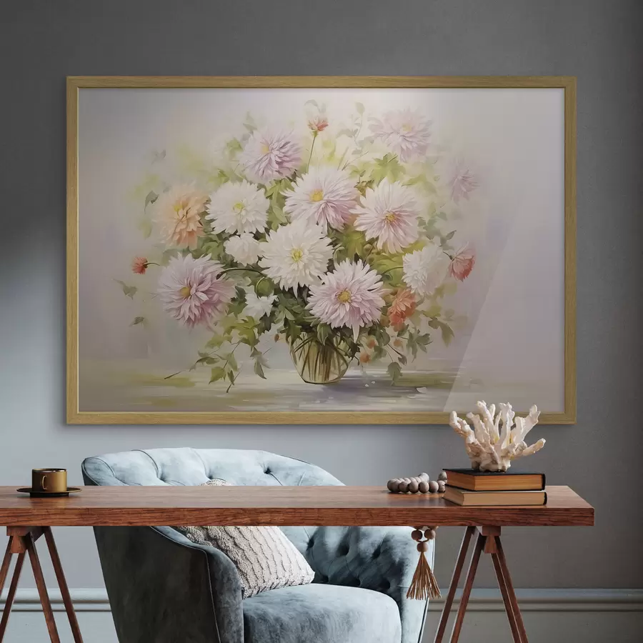 Papier peint Chrysanthèmes dans un pot de fleurs f47154