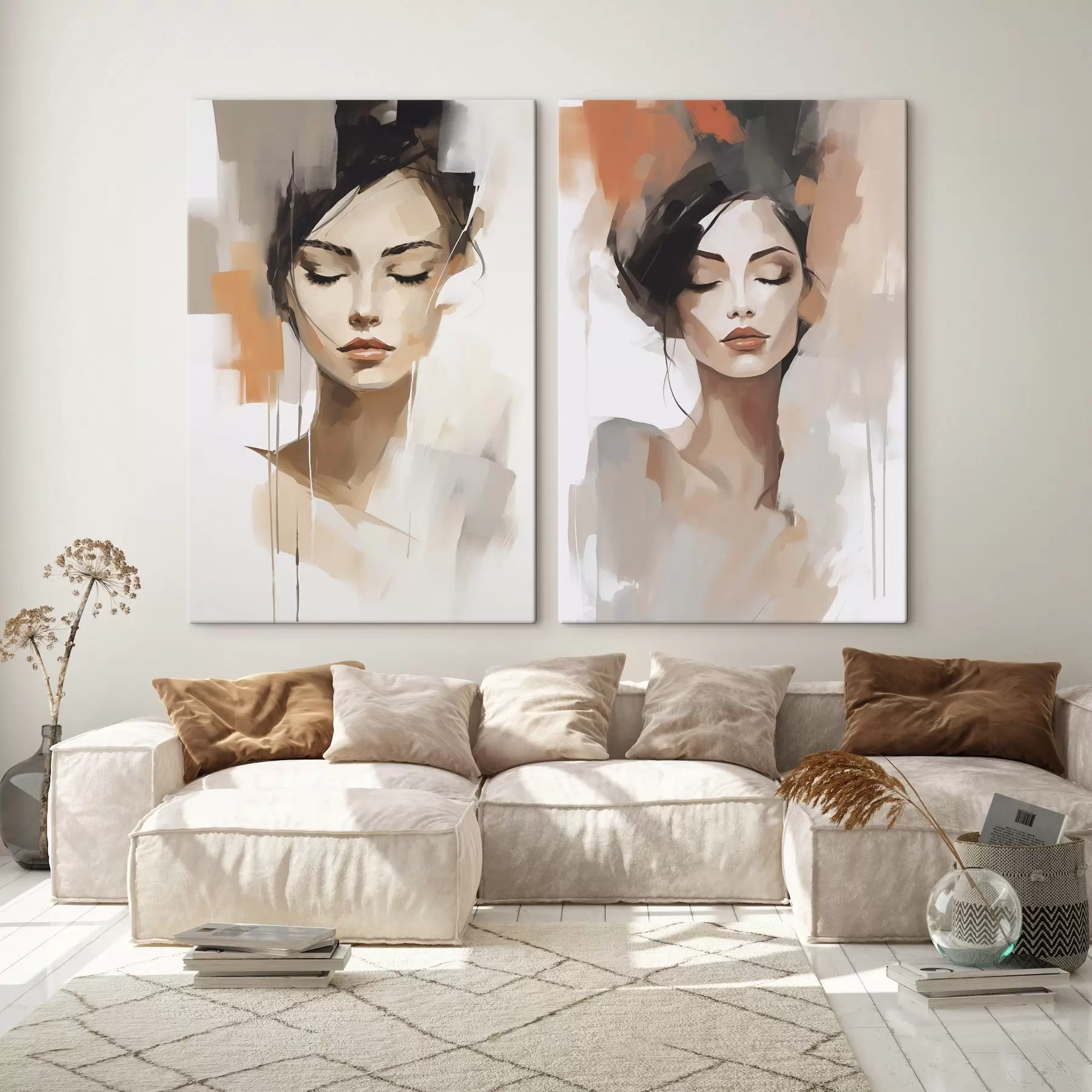 Tableau Portrait abstrait d'une jeune fille m01159