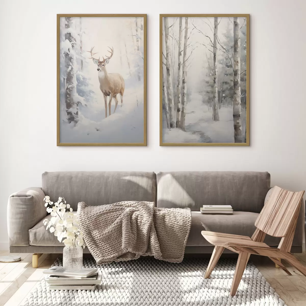 Poster Paysage forestier hivernal d00836