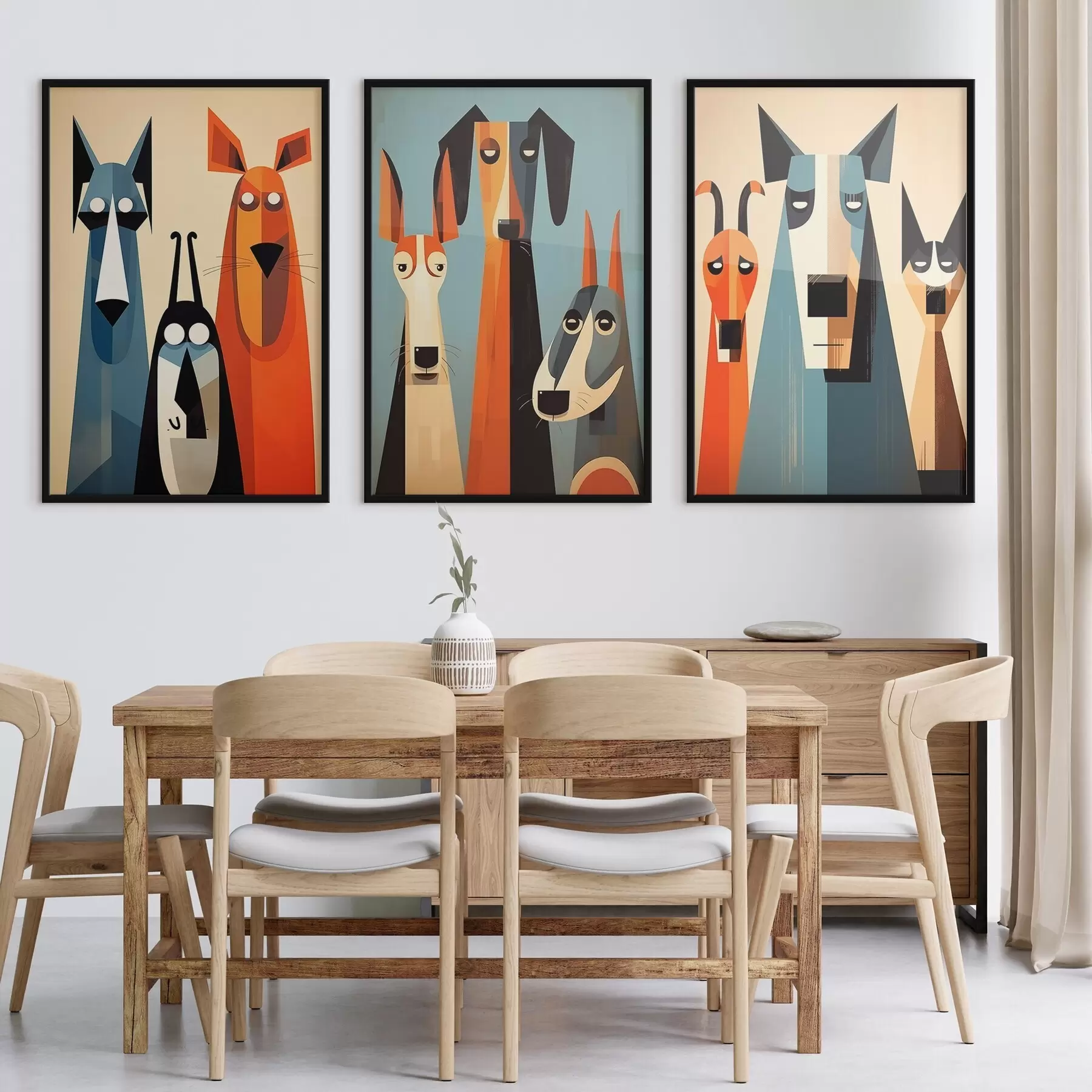 Papier peint Chiens abstraits d00845