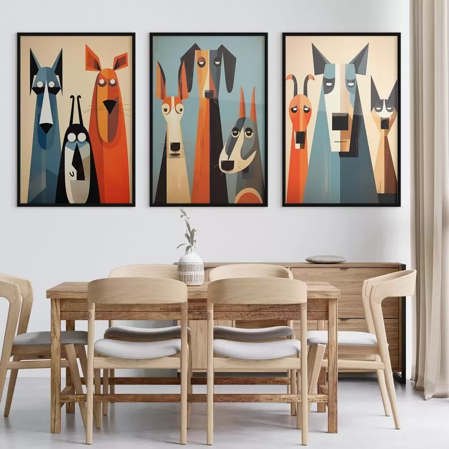 Papier peint Chiens abstraits d00845