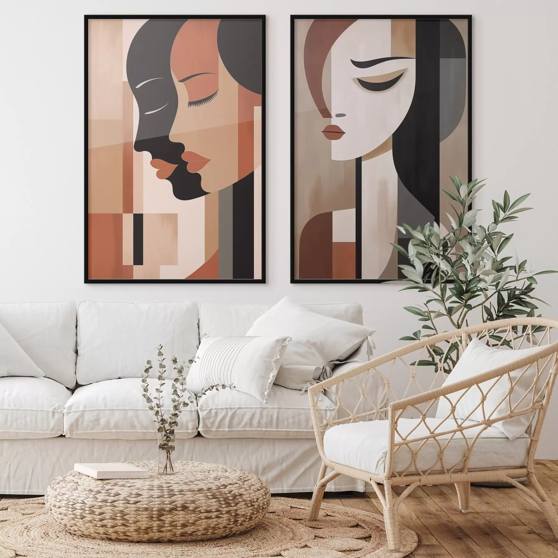 Papier peint Visages abstraits d00847