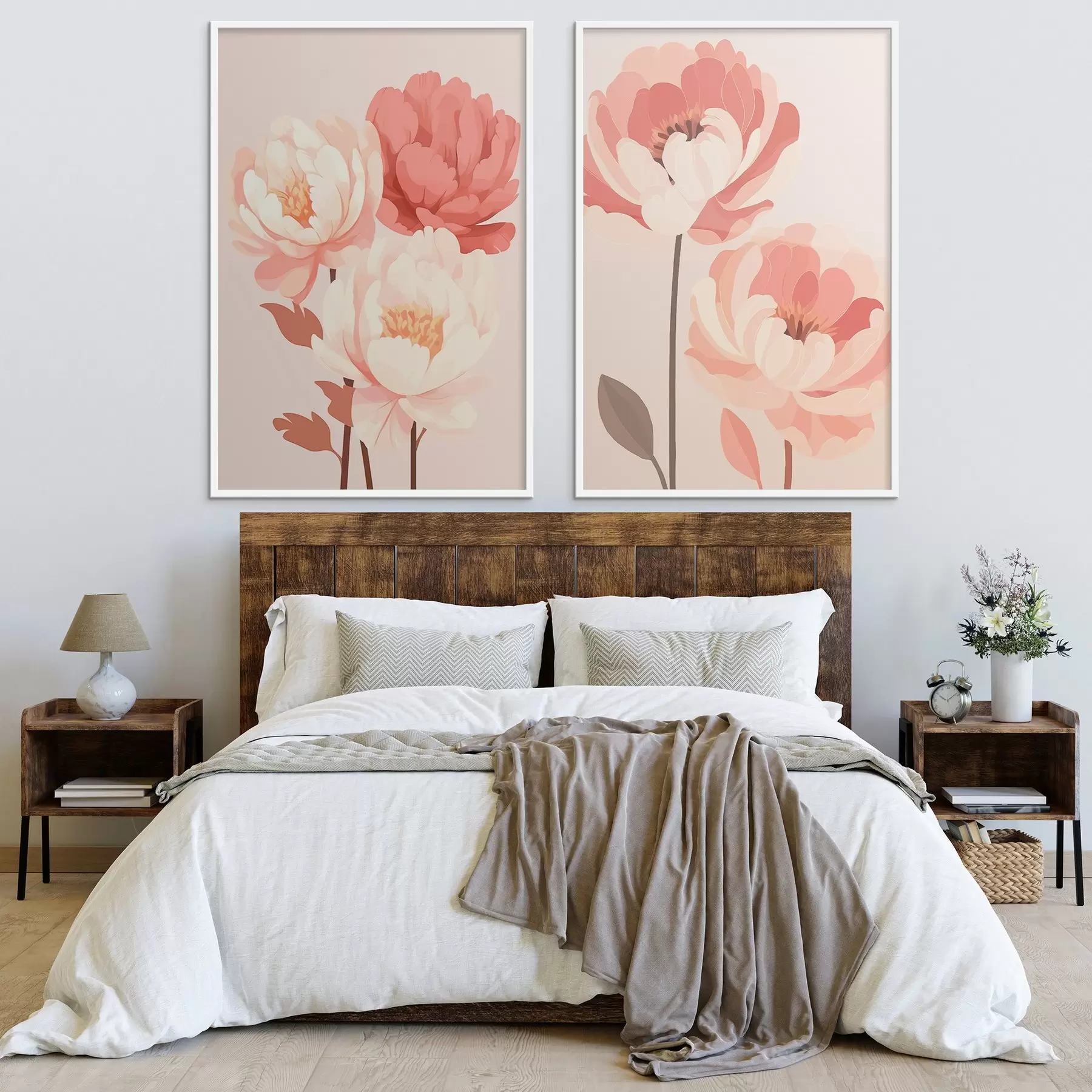Papier peint Pivoines et amour d00850