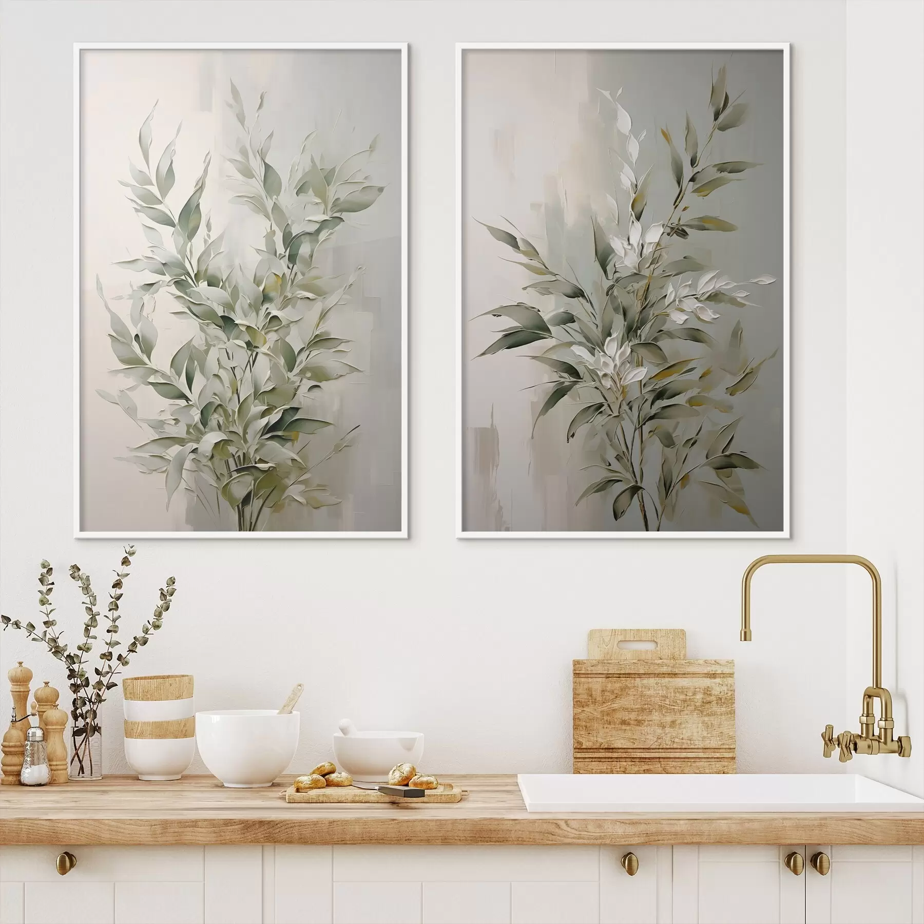 Papier peint Branches abstraites avec feuilles d00851