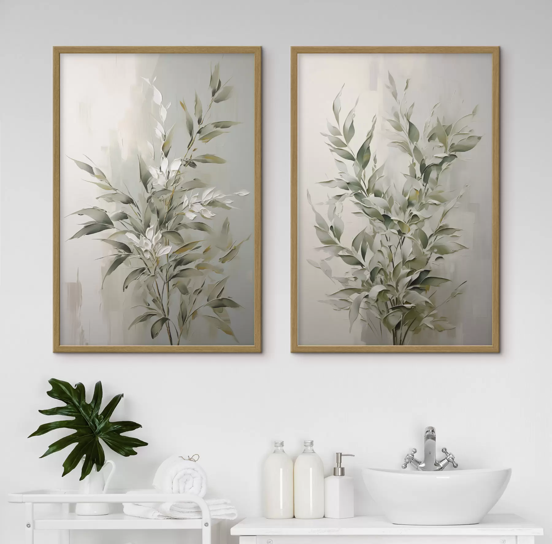 Papier peint Duo de branches feuillues d00851