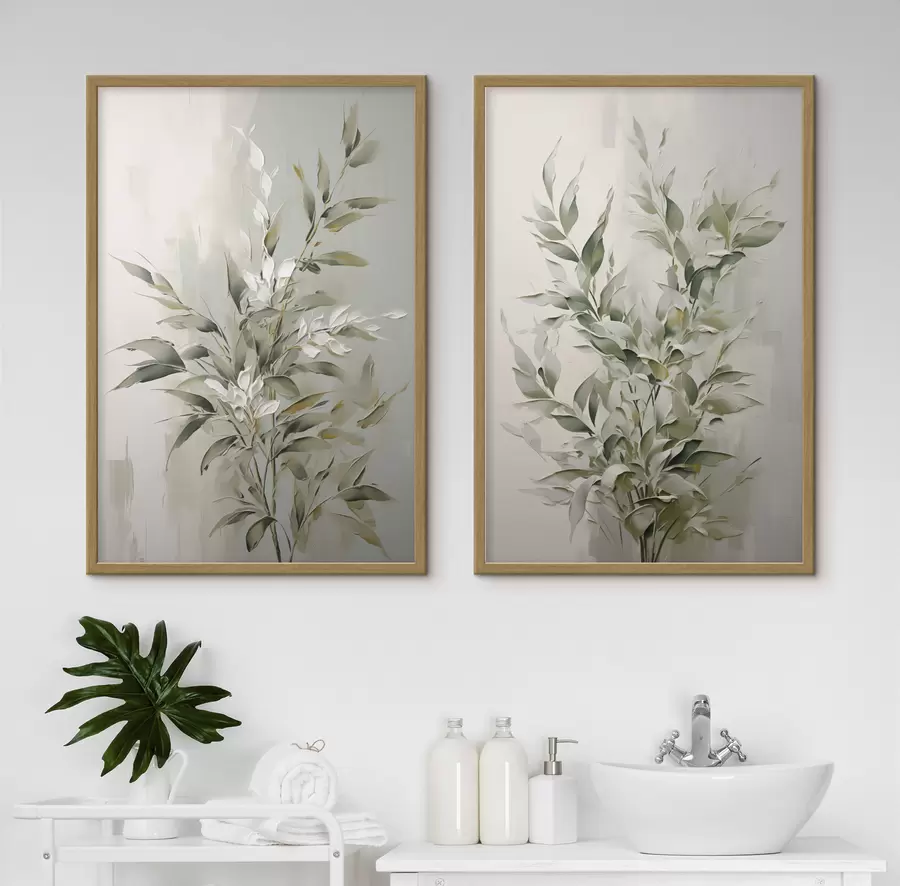 Papier peint Duo de branches feuillues d00851