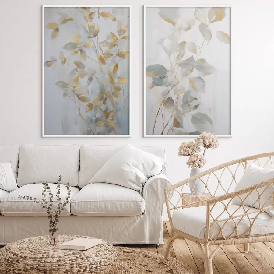 Papier peint Feuilles abstraites imitation de peinture d00907