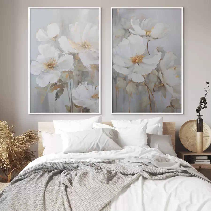 Papier peint Fleurs abstraites imitation de peinture d00906