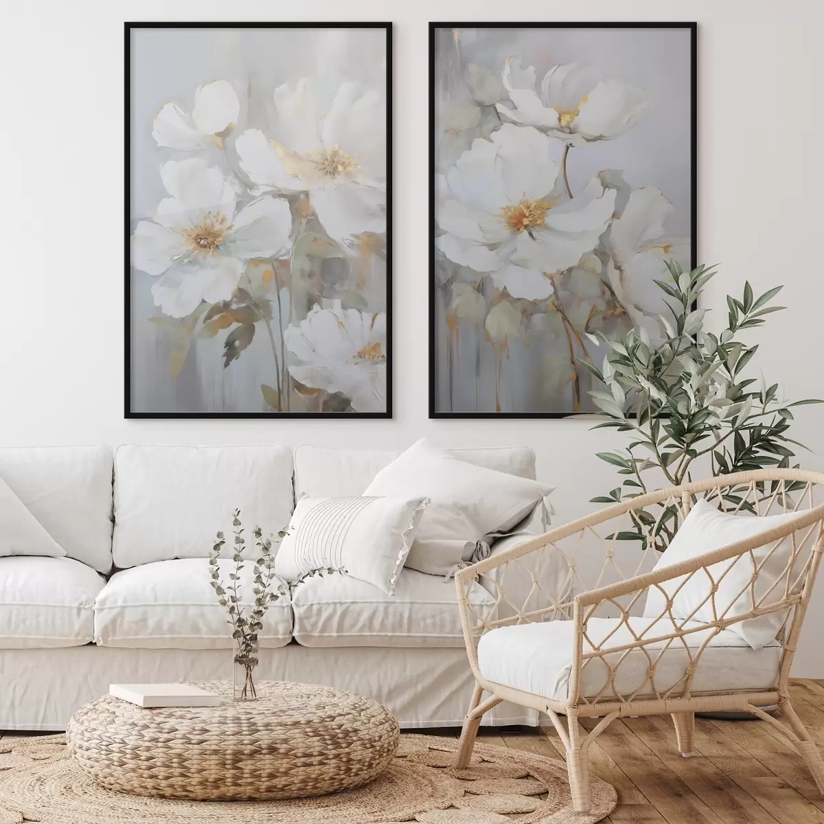 Poster Fleurs abstraites imitation de peinture d00906