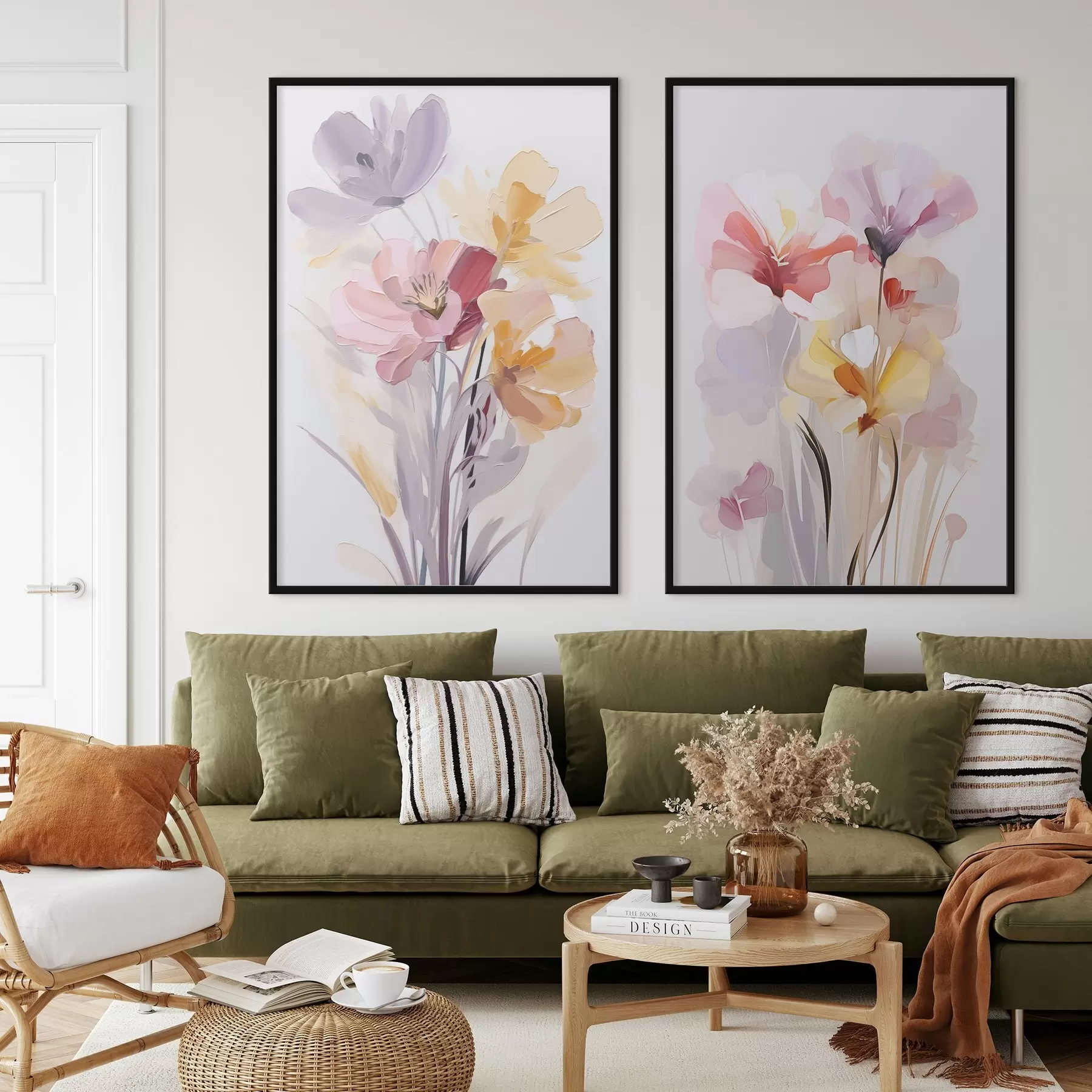 Papier peint Bouquet de fleurs abstrait d00910