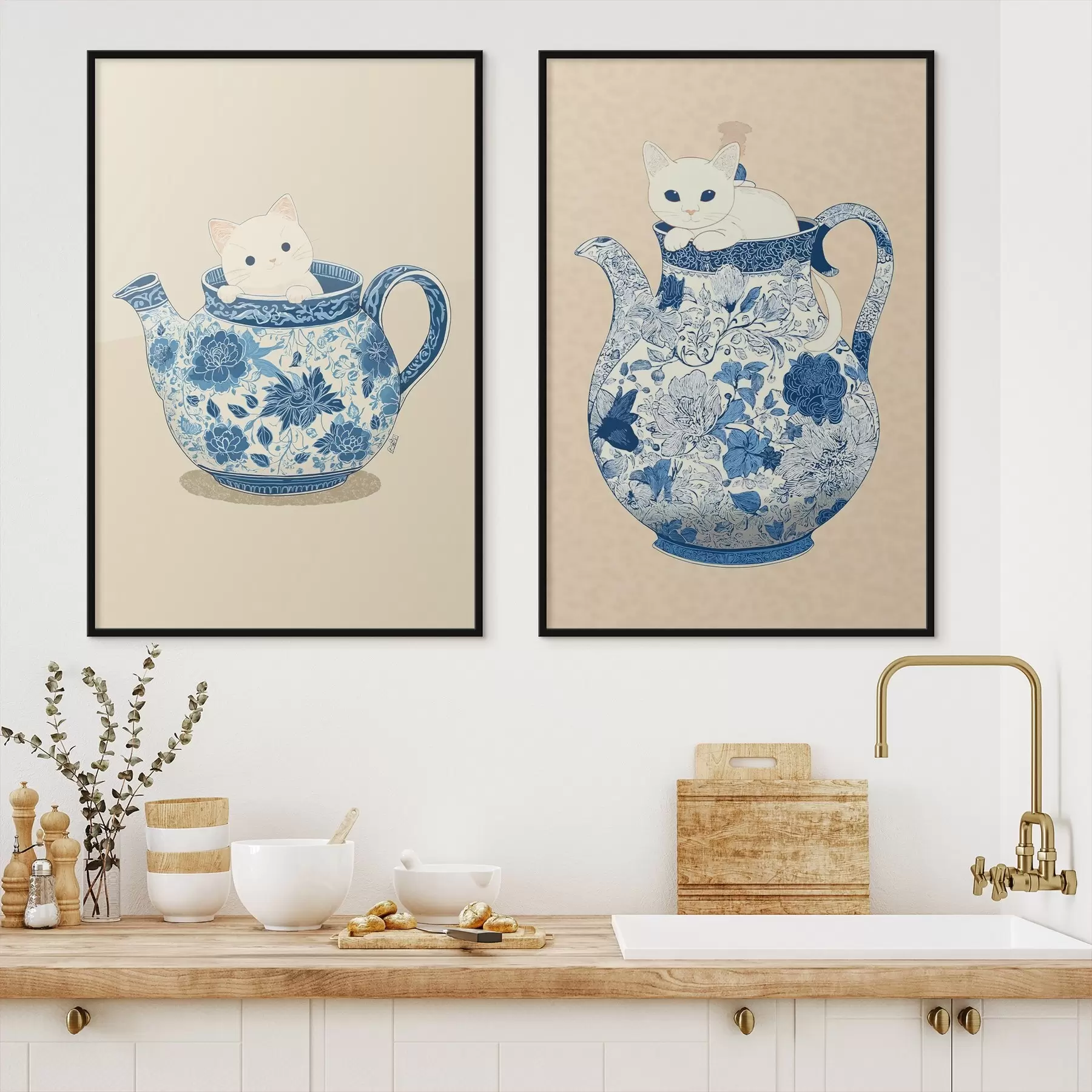 Papier peint Chat dans une cruche d00920