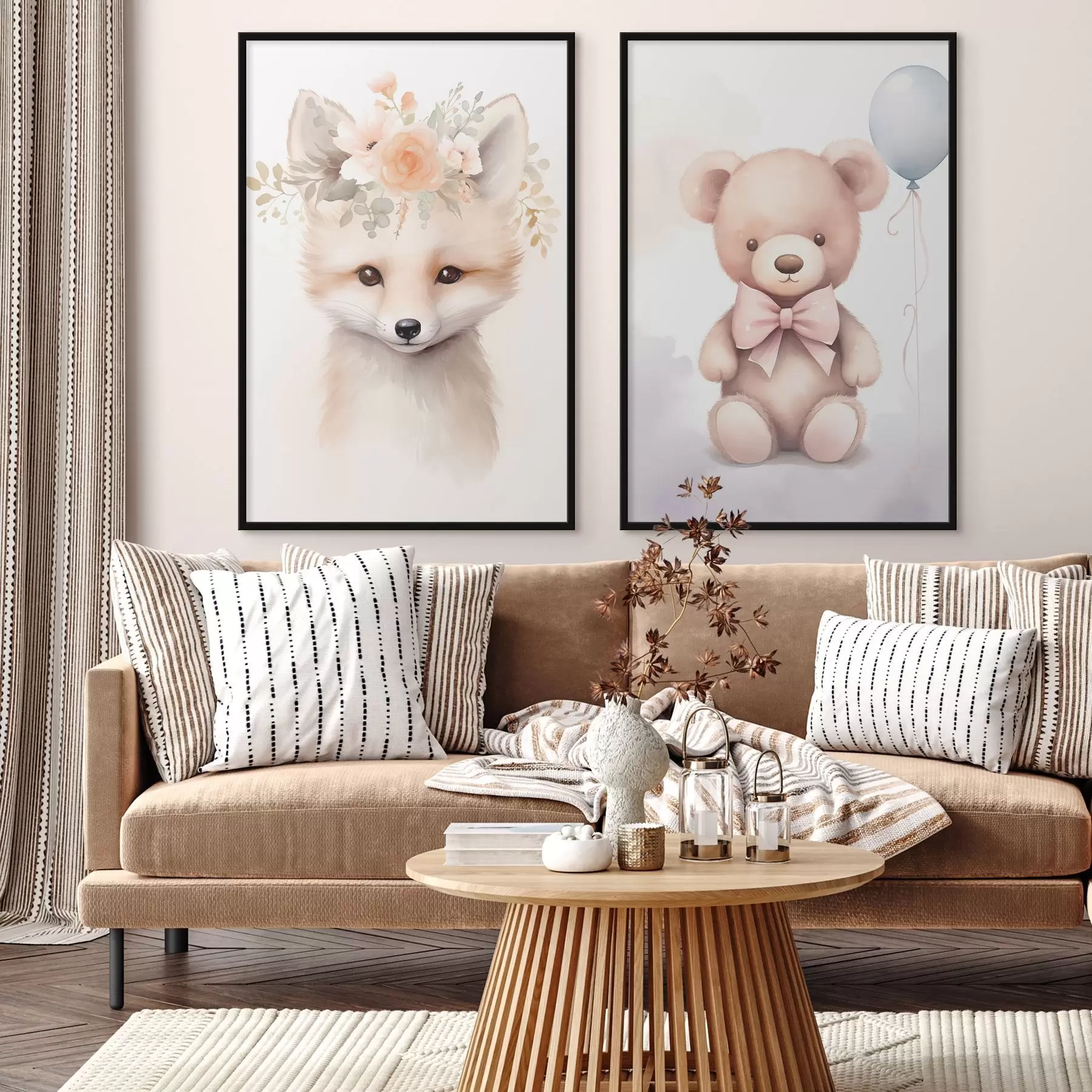 Papier peint Renard et ours d00921