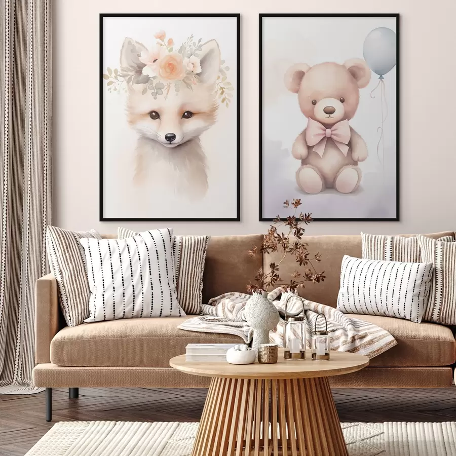 Papier peint Renard et ours d00921