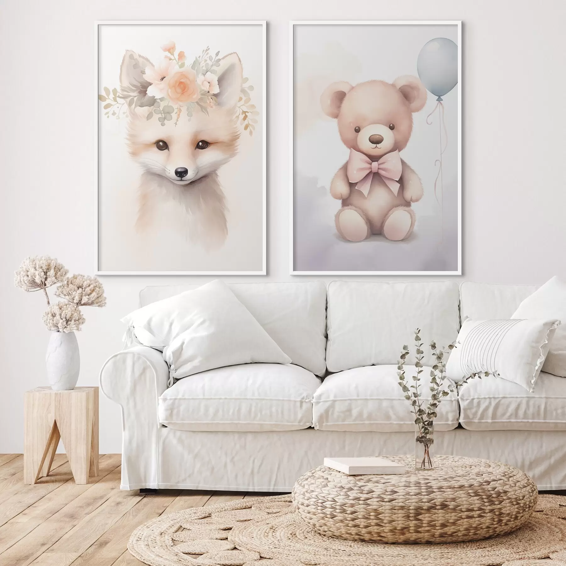 Papier peint Renard et ours d00921