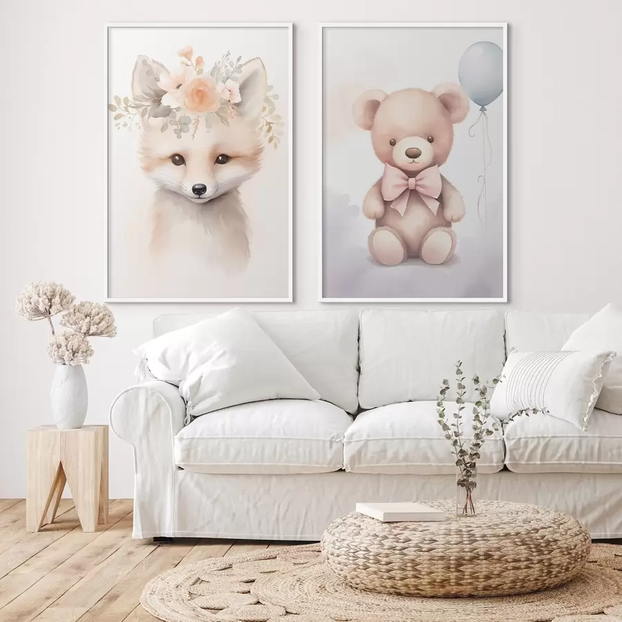 Papier peint Renard et ours d00921