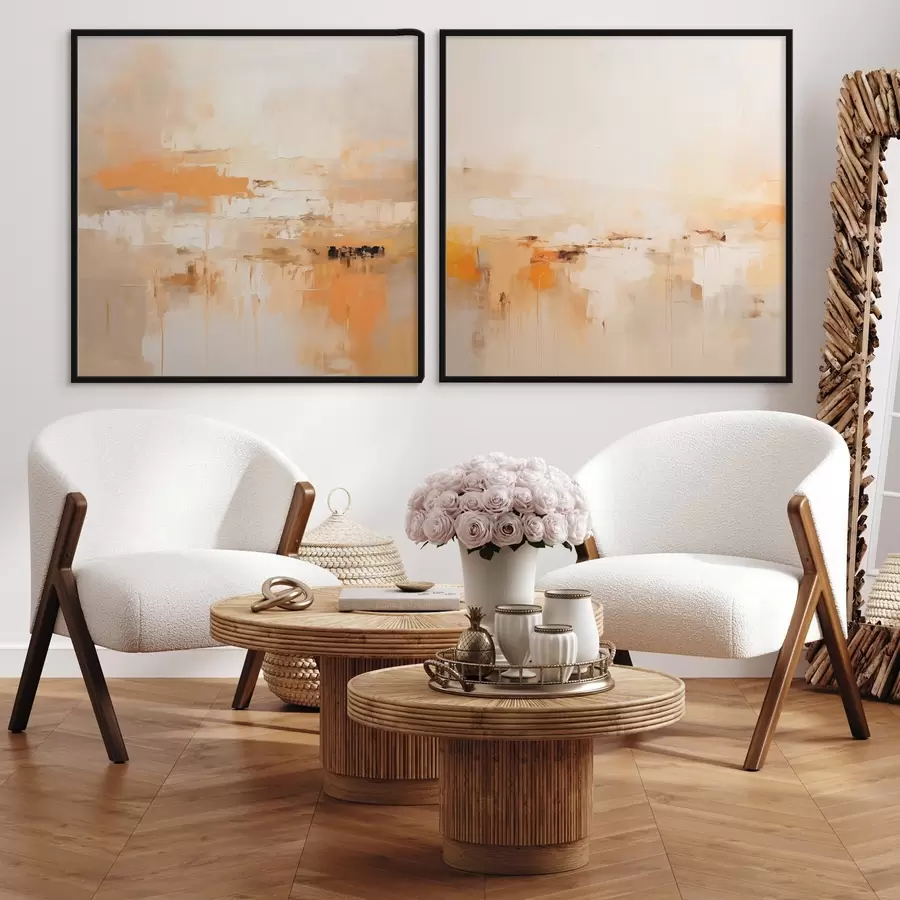 Papier peint Peinture abstraite lumineuse aux teintes automnales d00895