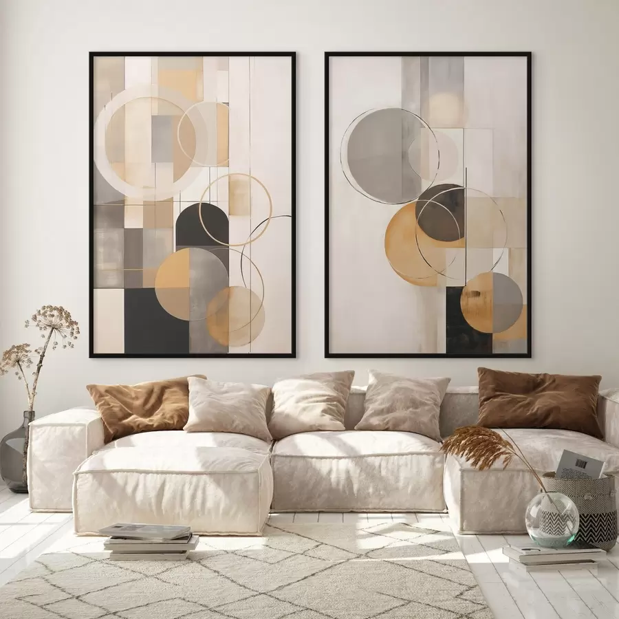 Papier peint Abstraction géométrique avec des cercles d00858