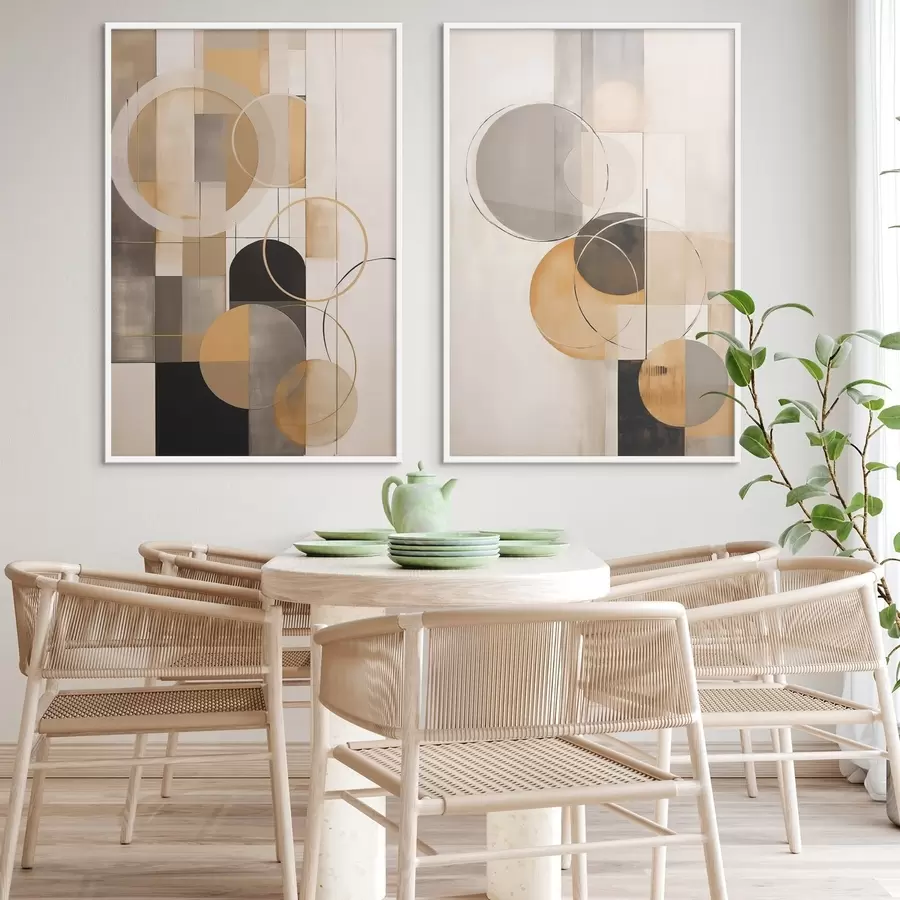 Papier peint Abstraction géométrique avec des cercles d00858